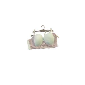 Hers by Herman Womens Blue Grey Lace Normal Strap Wireless Demi Bra Size 34B